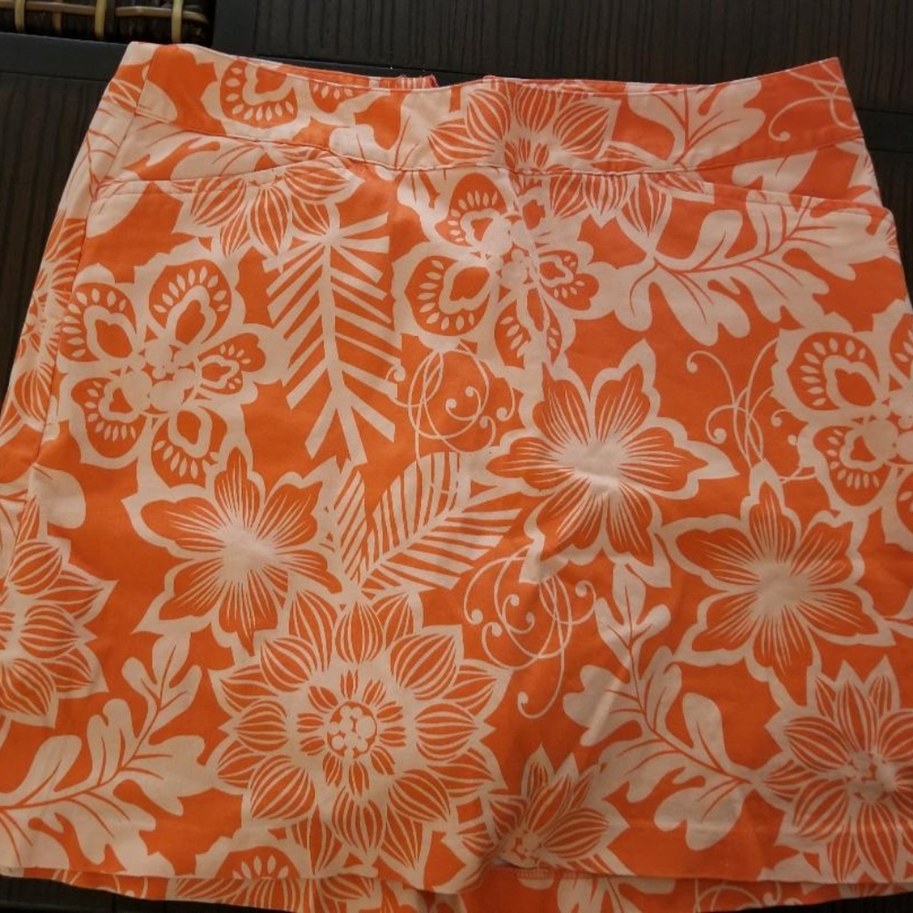 Orange Print Golf Skirt